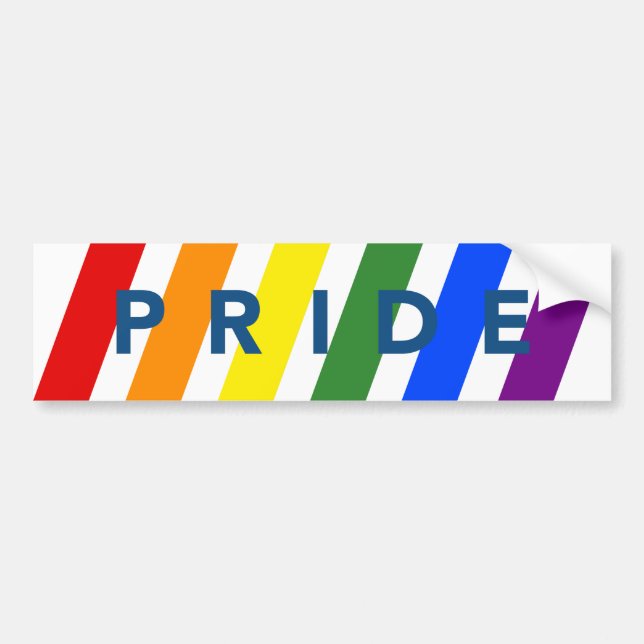 Autocollant De Voiture FIDE Diagonal LGBT Rainbow Stripes (Devant)