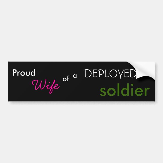 Autocollant De Voiture Fier, épouse, de, a, DÉPLOYÉ, soldat (Devant)
