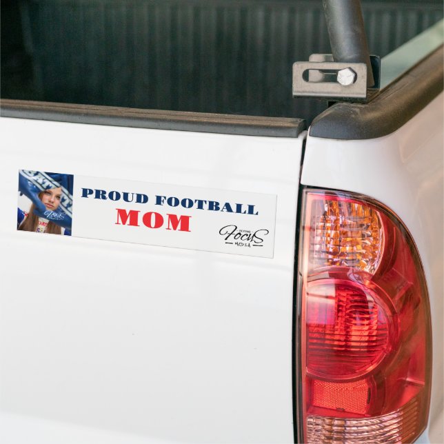 AUTOCOLLANT DE VOITURE FIER FOOTBALL "MOM :" (Sur camion)