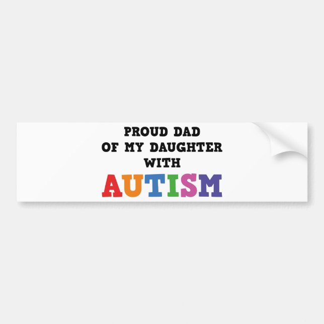 Autocollant De Voiture Fier Papa De Ma Fille Avec Autisme (Devant)