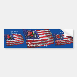 Autocollant De Voiture Fier paysan patriotique drapeau Thunder_Cove