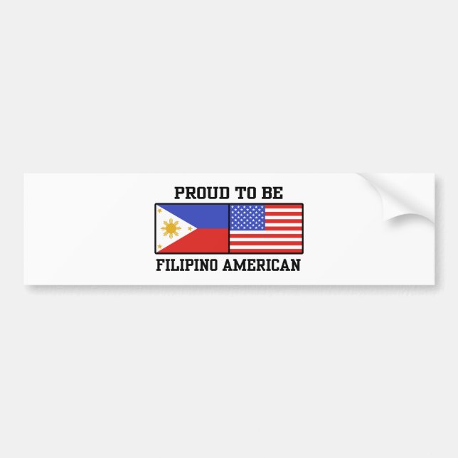 Autocollant De Voiture Fier Philippin Américain (Devant)