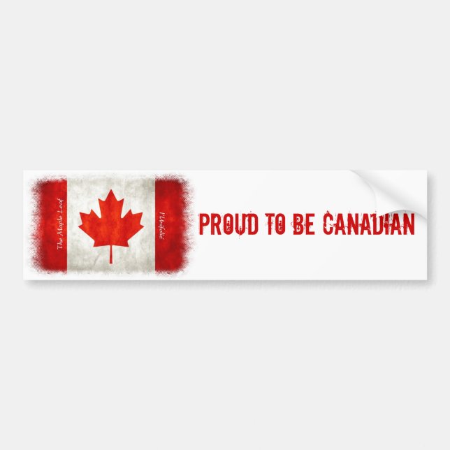 Autocollant De Voiture Fière d'être canadienne - Sticker pare-chocs (Devant)