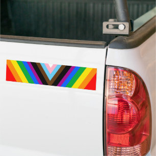 Autocollant De Voiture FIERTÉ LGBT (Progress Pride)