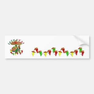 Autocollant De Voiture Fiesta Cactus avec Sombrero & Guitare