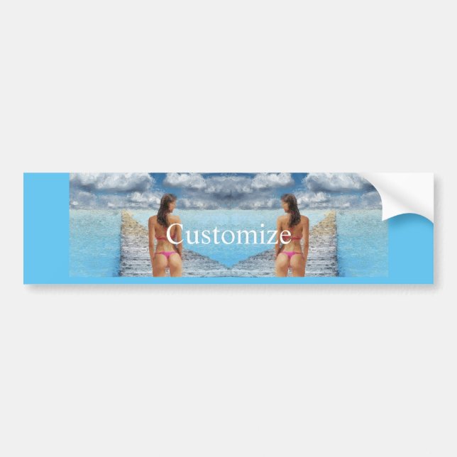 Autocollant De Voiture Fille Bikini Thunder_Cove (Devant)