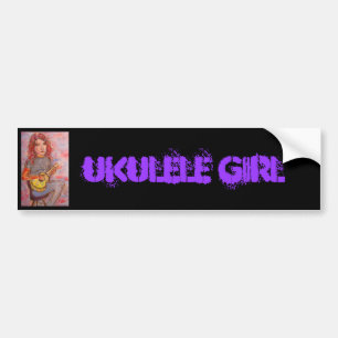 Autocollant De Voiture Fille d'ukulélé