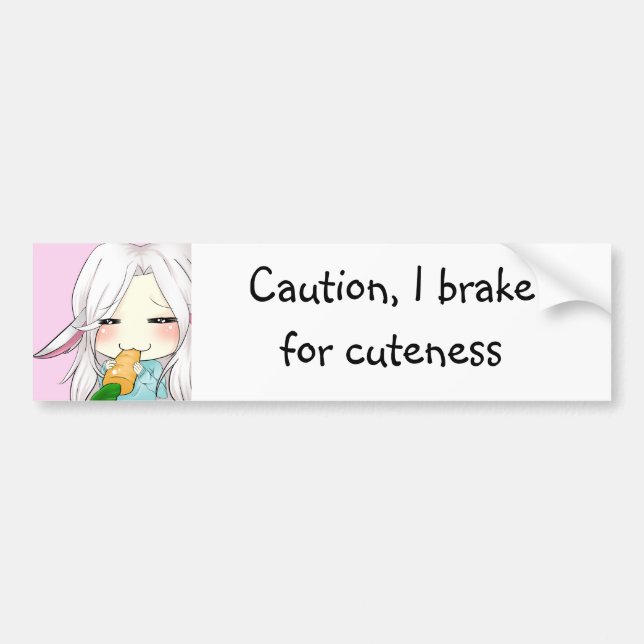 Autocollant De Voiture Fille mignonne de chibi avec le bumpersticker (Devant)