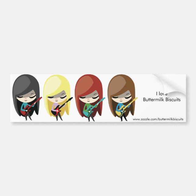 Autocollant De Voiture Filles Bumpersticker de Rockstar (Devant)