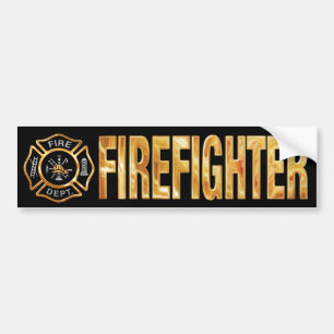 Autocollant De Voiture Firefighter Gold