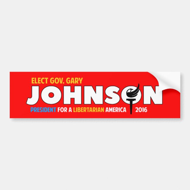 Autocollant De Voiture FIRETRUCK de libertaire de Gary Johnson 2016 (Devant)