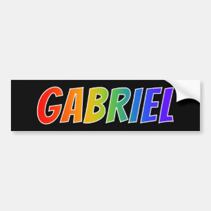 Autocollant De Voiture First Name "GABRIEL": Fun Rainbow Coloring