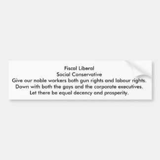 Autocollant De Voiture Fiscal libéral, socialement conservateur