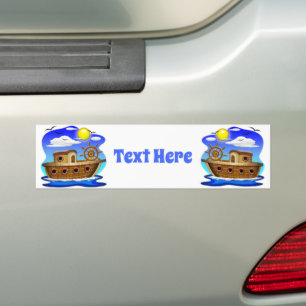 Autocollant De Voiture Fishing Boat Cartoon 