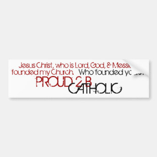 Autocollant De Voiture FIUVE 2 B CATHOLIQUE - Bumper Sticker - Rouge/Noir
