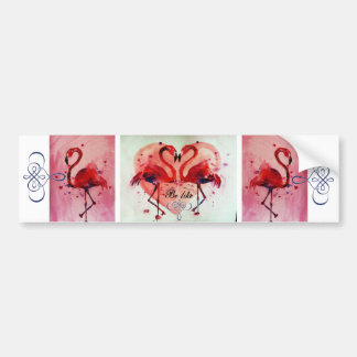 Autocollant De Voiture Flamant rose/Coeur (Sois comme) - Autoaufkleber