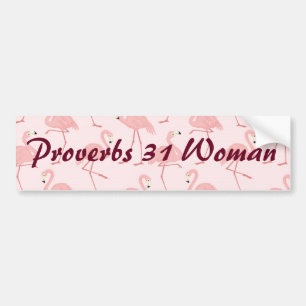 Autocollant De Voiture Flamant rose rose Proverbes 31 Femme