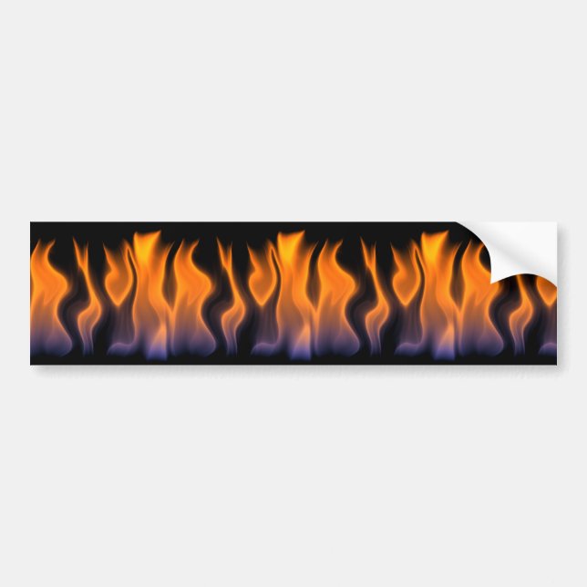 Autocollant De Voiture Flammes oranges et bleues sur un arrière - plan (Devant)