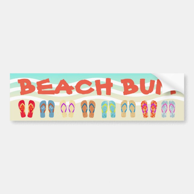 Autocollant De Voiture Flèches été de plage (Devant)