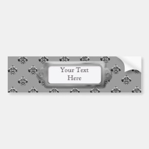 Autocollant De Voiture Fleur de lis métallique (argent)