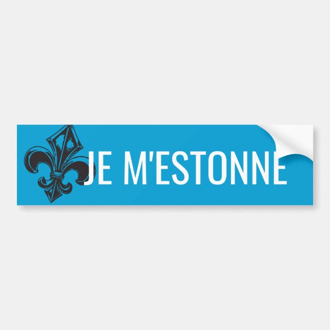 Autocollant De Voiture Fleur de lys Québec je m'estonne -VOTRE TEXTE (Devant)