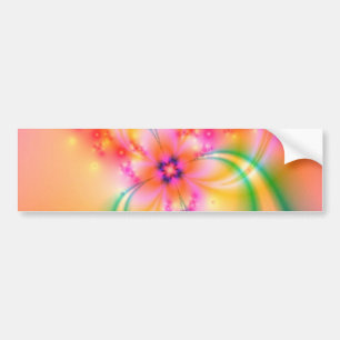 Autocollant De Voiture Fleur rose avec des rubans