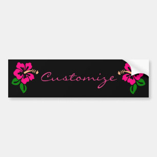 Autocollant De Voiture Fleur rose tropicale Thunder_Cove de ketmie