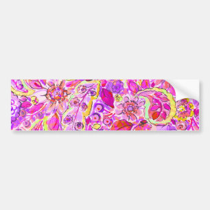 Autocollant De Voiture Fleurs abstraites roses mignonnes