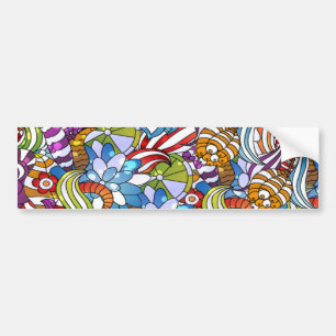 Autocollant De Voiture Fleurs colorées cool feuille tourbillons roues po