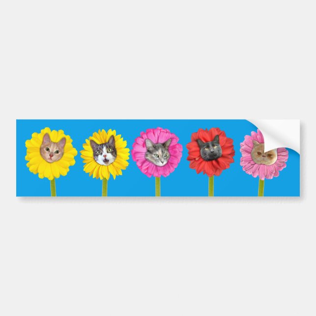 Autocollant De Voiture "Fleurs de chats" Jardin LOL Funny Sticker pare-ch (Devant)