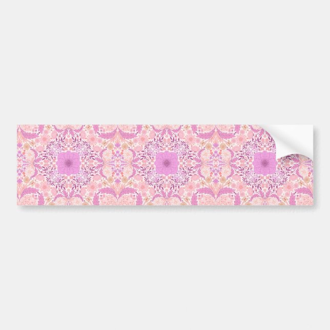 Autocollant De Voiture Fleurs de jardin rétro en rose (Devant)