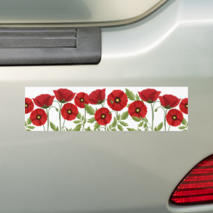 Autocollant De Voiture Fleurs d'été joyeuses floraison de pavot