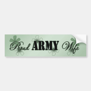 Autocollant De Voiture Fleurs fières de vert d'épouse d'armée