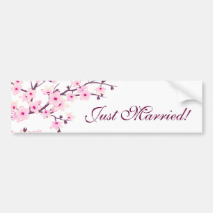 Autocollant De Voiture Fleurs florales de cerisiers Pink White Newlywets