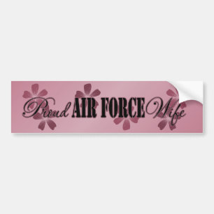 Autocollant De Voiture Fleurs roses d'épouse fière de l'Armée de l'Air