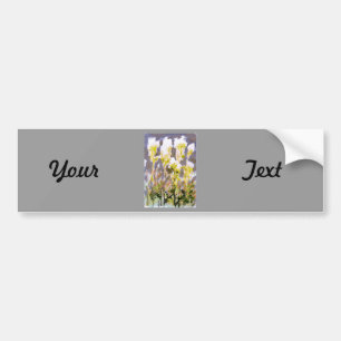 Autocollant De Voiture Fleurs sauvages Meadowsweet et votre texte
