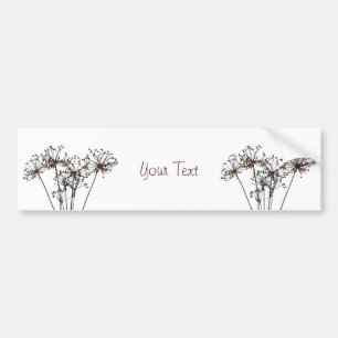 Autocollant De Voiture Fleurs sèches par aquarelle
