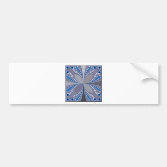 Autocollant De Voiture Floral bleu (Devant)