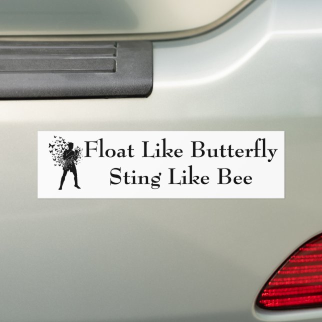 Autocollant De Voiture Flotter Comme Un Papillon Qui Chante Comme Une Abe (En voiture)