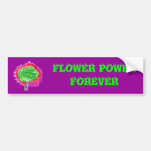 AUTOCOLLANT DE VOITURE FLOWER POWER
