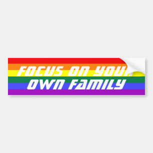 Autocollant De Voiture Focus sur votre propre drapeau arc-en-ciel de fami