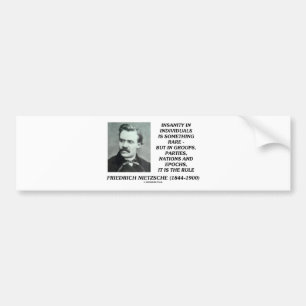 Autocollant De Voiture Folie de Nietzsche rare dans la citation de