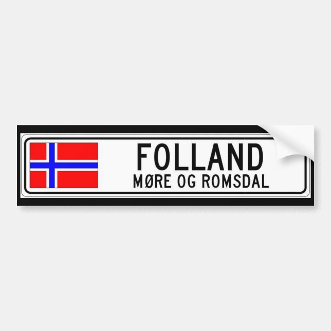 Autocollant De Voiture Folland, plus d'Og Romsdal (Devant)