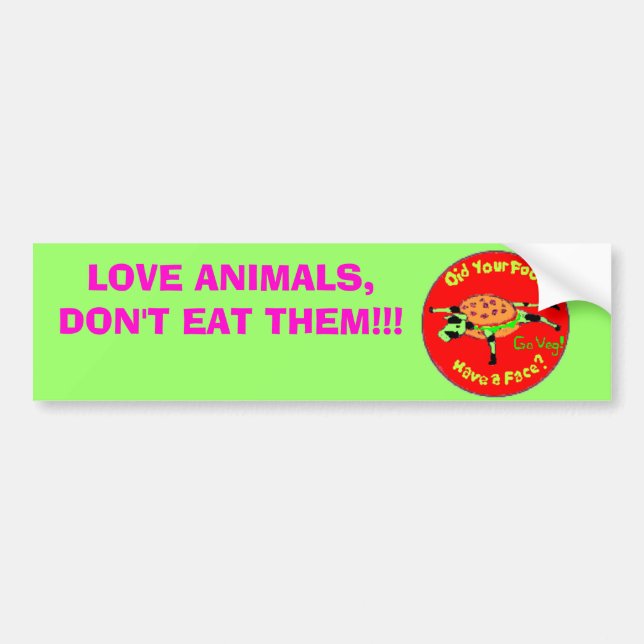Autocollant De Voiture food2, ANIMAUX d'AMOUR, NE LES MANGENT PAS ! ! ! (Devant)