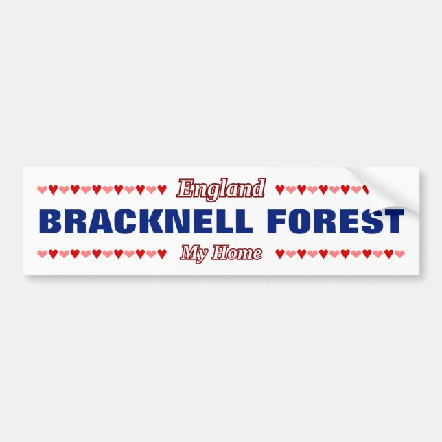 Autocollant De Voiture FORÊT DE BRACKNELL - Ma maison - Angleterre;Coeurs (Devant)