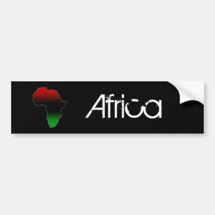 Autocollant De Voiture Forme Afrique rouge, noire et verte