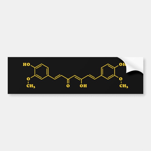 Autocollant De Voiture Formule chimique moléculaire de curcumin curcumin  (Devant)