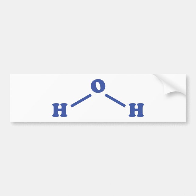 Autocollant De Voiture Formule chimique moléculaire de l'eau (Devant)