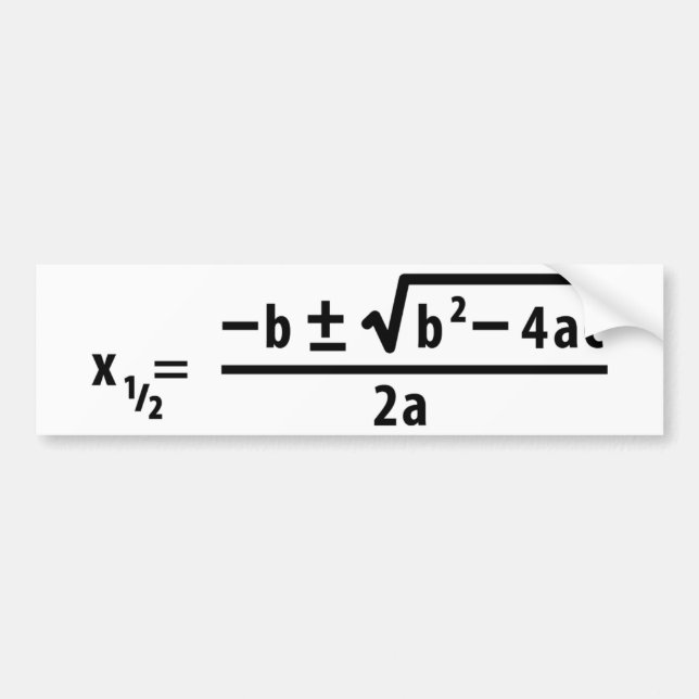 Autocollant De Voiture formule quadratique (Devant)