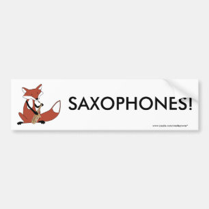 Autocollant De Voiture Fox jouant le saxophone